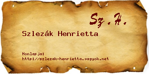 Szlezák Henrietta névjegykártya