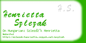 henrietta szlezak business card